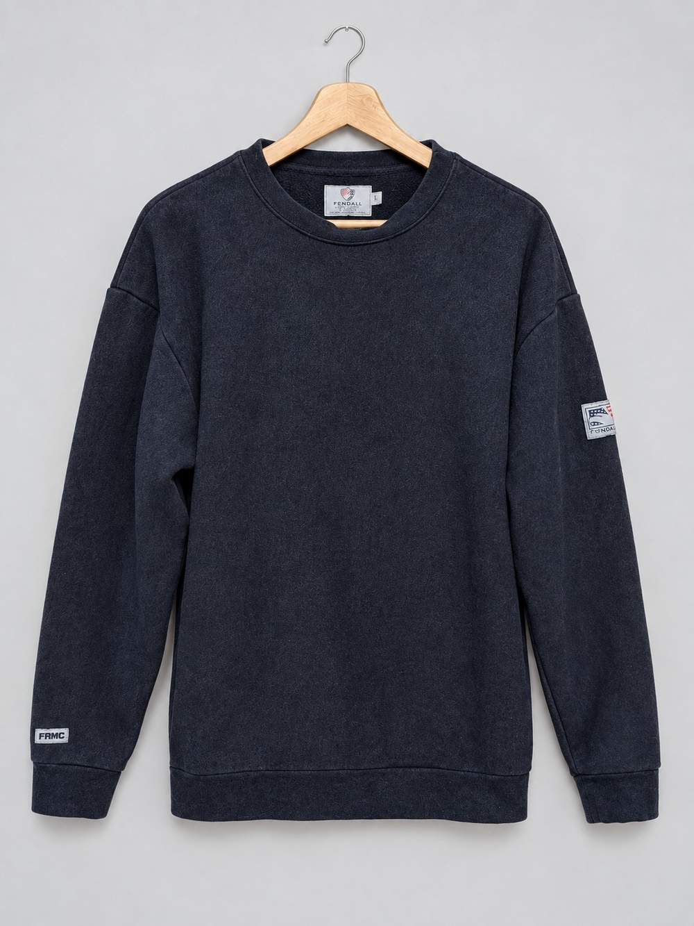 Tyndale FR Flame Resistant Crewneck Sweatshirt Men's L Navy Made in USA